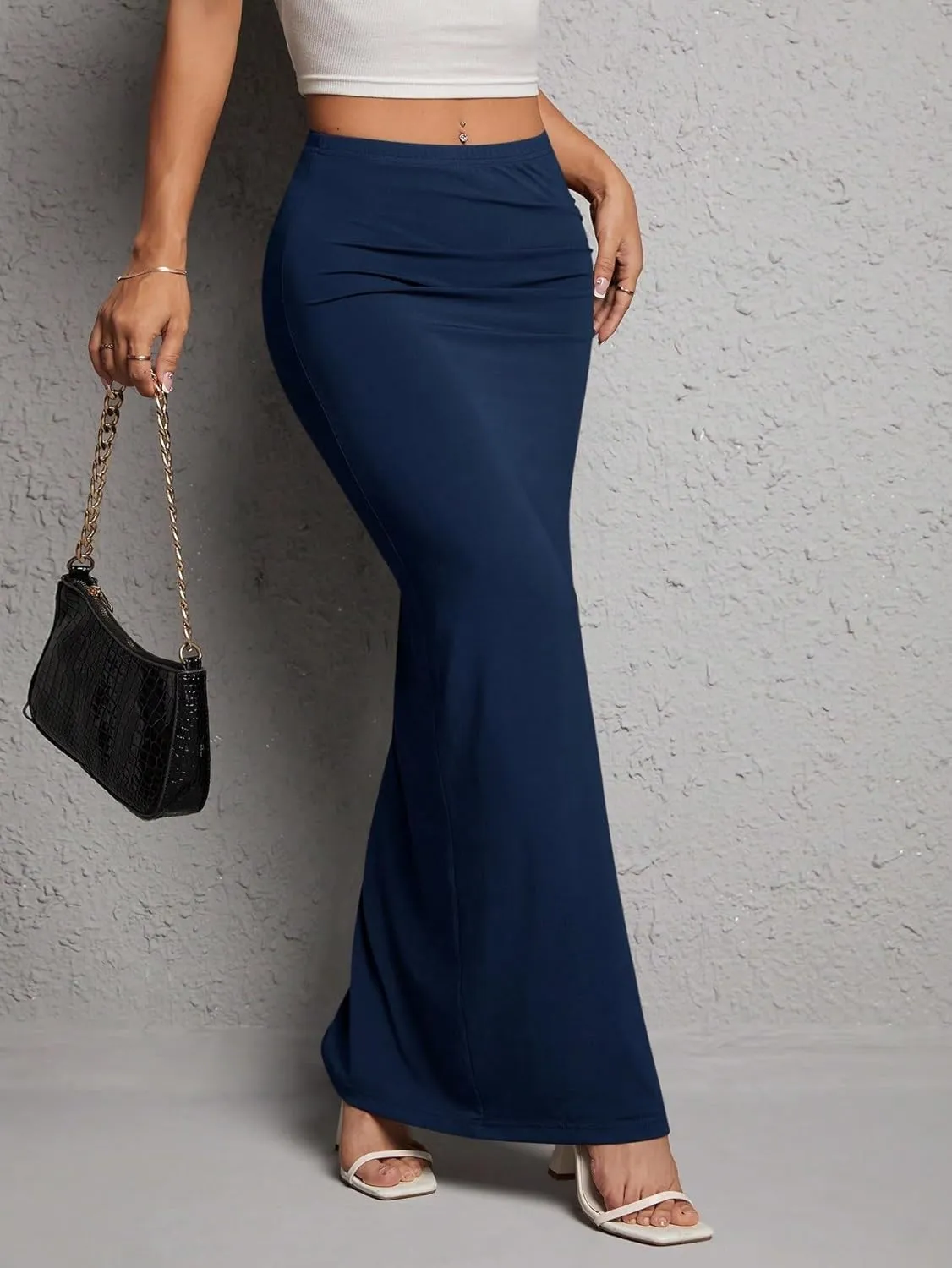 Trendy Beach Skirts Ruched Side Slit Skirt