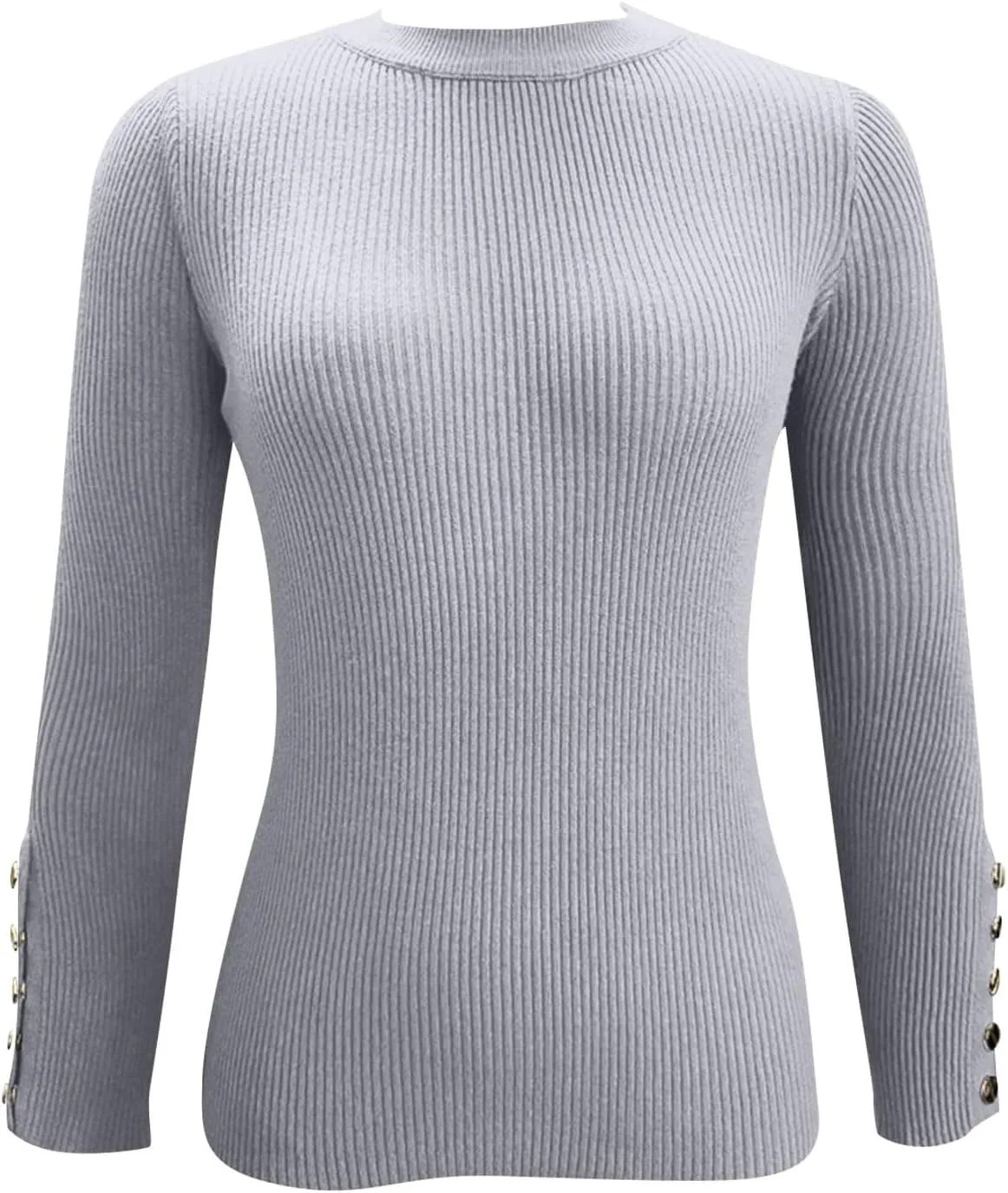 Tunic Tops Long Sleeve Turtle Neck Ribbed Sweaters 2024 Winter Button Down Fitted Shirts Trendy Fall Sexy Clothes