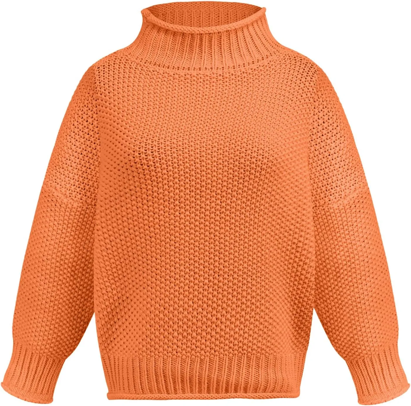Turtleneck Sweaters for Women Oversized Sweaters Ribbed Knit Sweater Winter Tunic Sweater Cute Sweaters Jumper Tops
