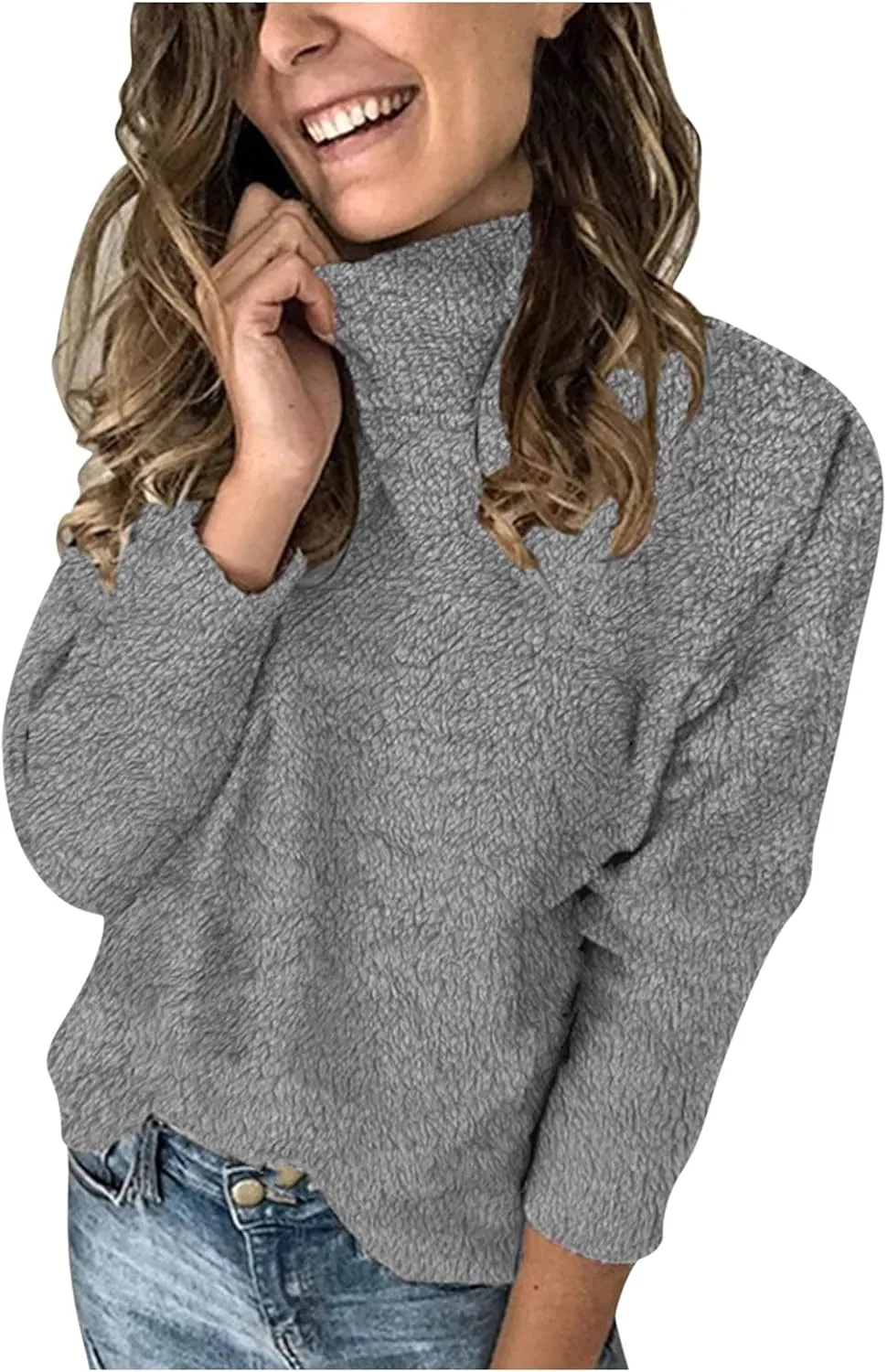 Turtleneck Sweaters for Women Oversized Sweaters Ribbed Knitted Sweater Winter Tunic Sweater Y2K Sweaters Jumper Tops