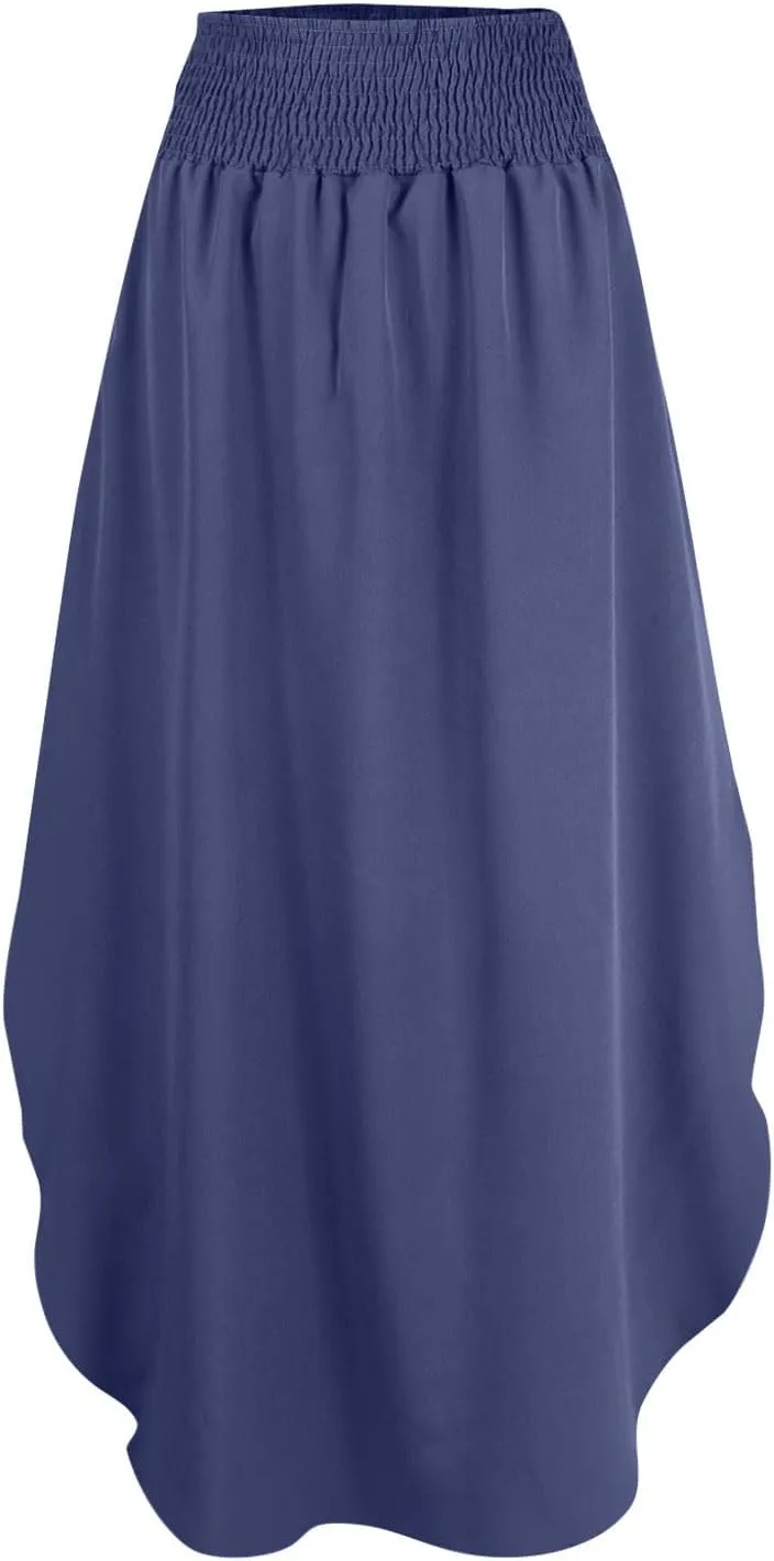 TWGONE Women's High Waist Flowy Maxi Skirt Slit A Line Beach Boho Flowy Maxi Skirt High Slit Beach Long Skirts
