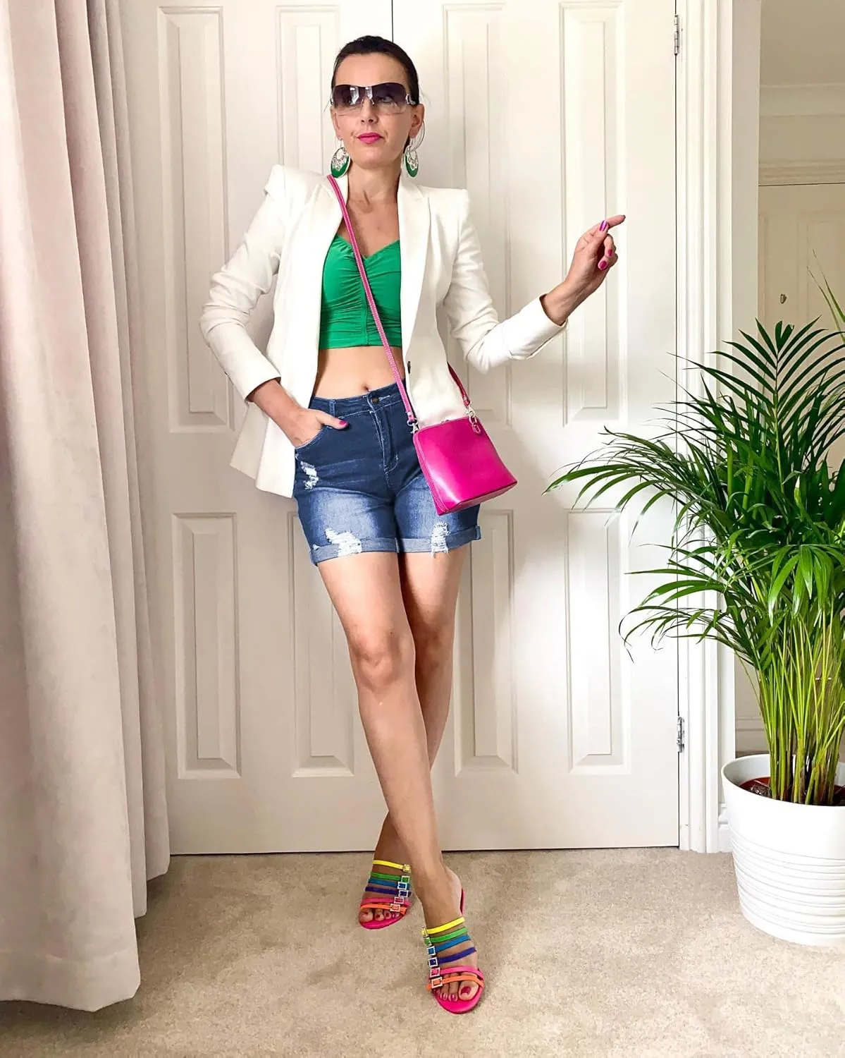 Utyful Jean Shorts Womens High Waisted Casual Summer Ripped Denim Shorts Stretchy Jean Shorts