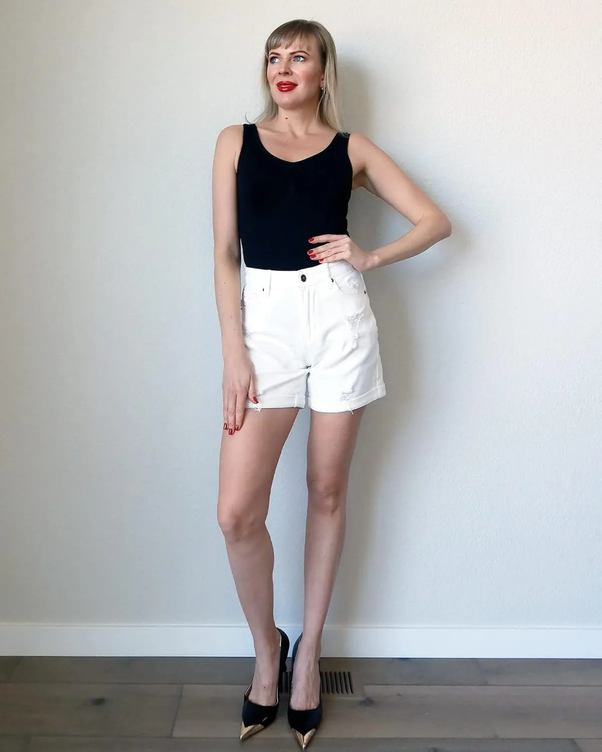Utyful Jean Shorts Womens High Waisted Casual Summer Ripped Denim Shorts Stretchy Jean Shorts
