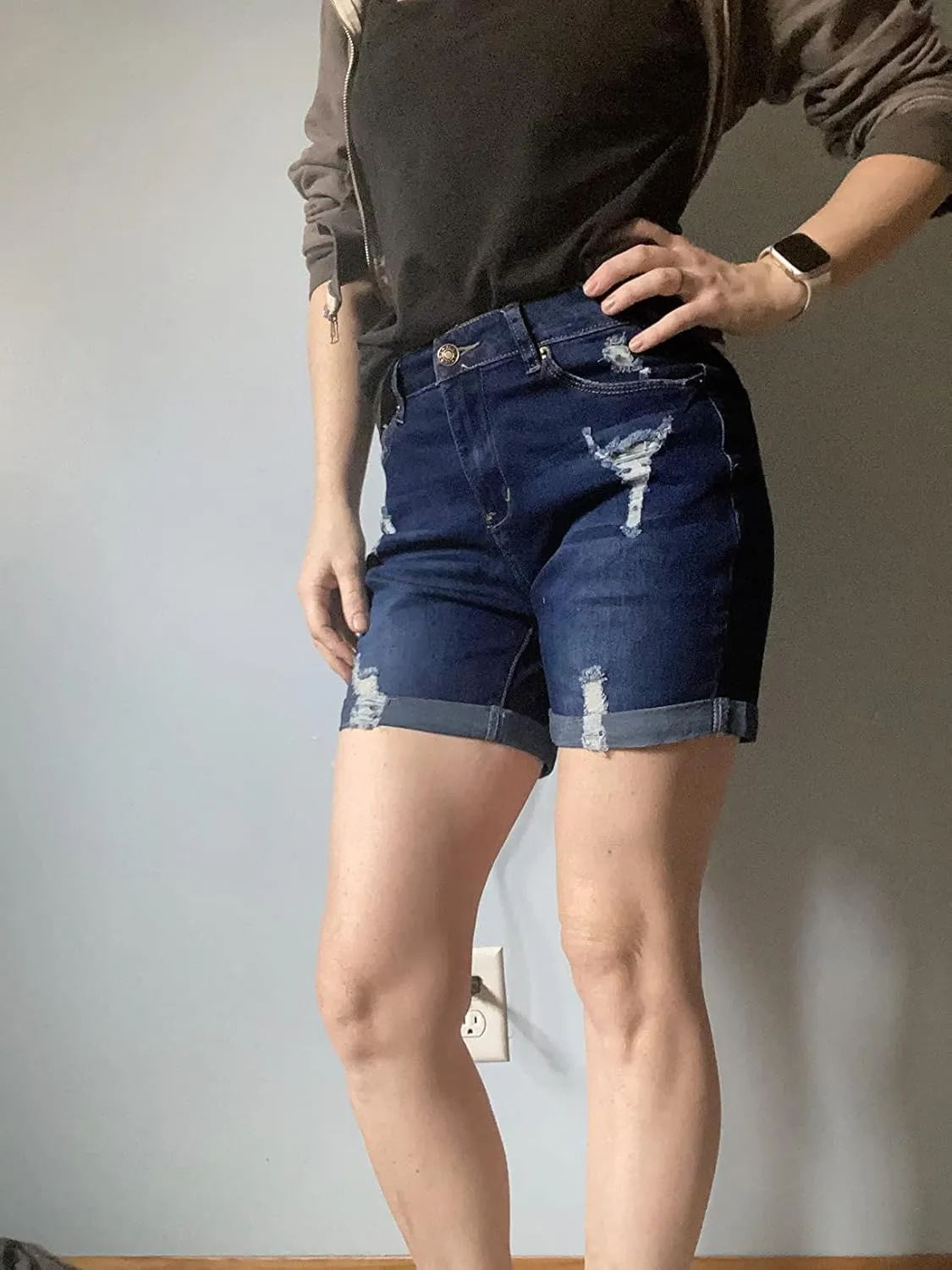 Utyful Jean Shorts Womens High Waisted Casual Summer Ripped Denim Shorts Stretchy Jean Shorts