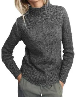 Vintage Mock Neck Sweaters for Women Trendy Fall Long Sleeves Cable Knit Tops Dressy Casual Women's Pullover Sweater