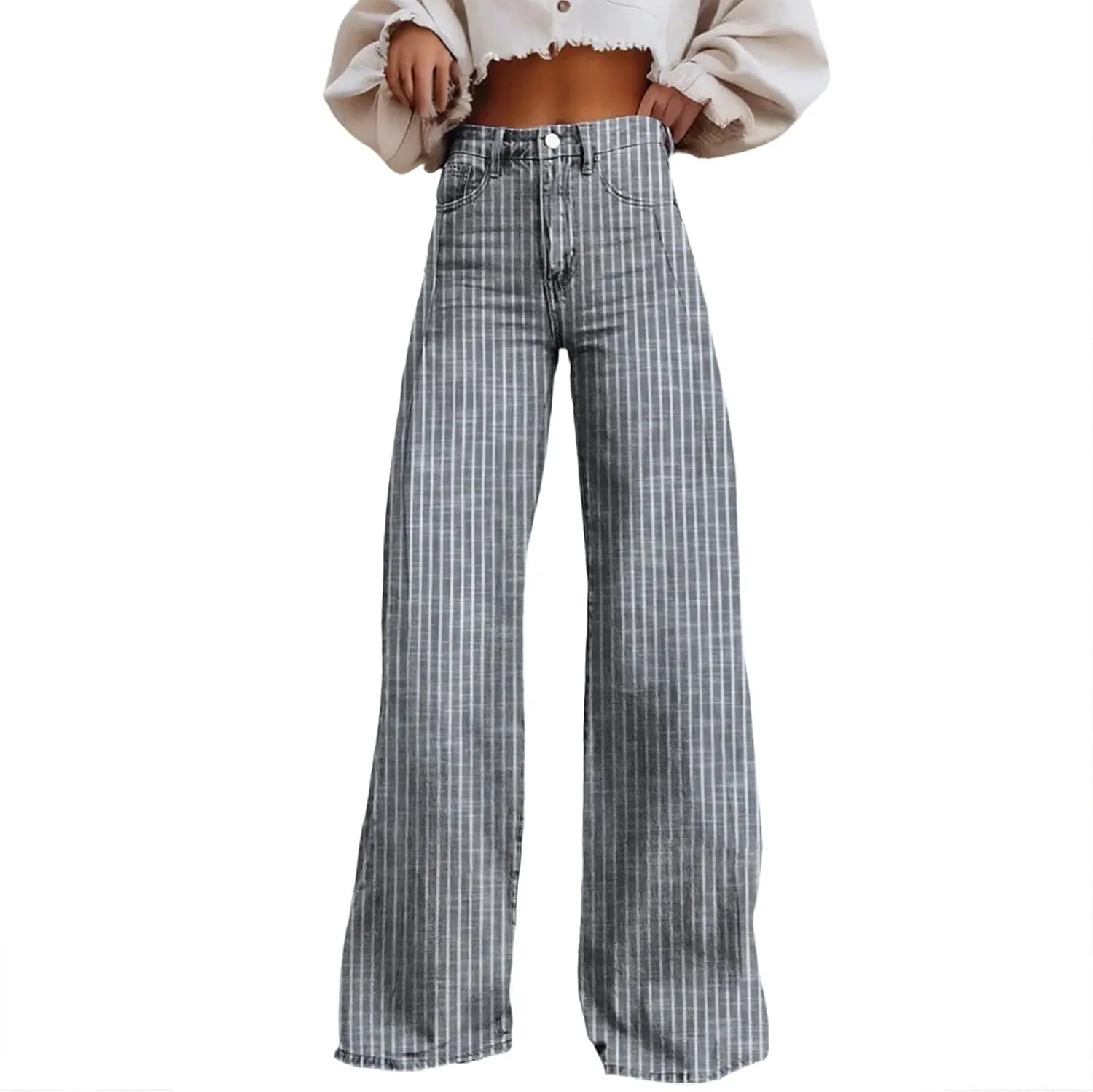 Wide Leg Jeans for Women, Chic Trendy Lightweight Loose Casual Soft Women's Trousers