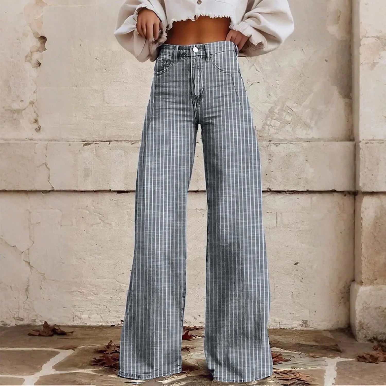 Wide Leg Jeans for Women, Chic Trendy Lightweight Loose Casual Soft Women's Trousers