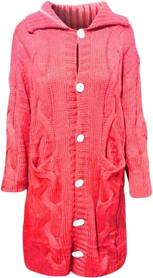 Wkishenl Women's Long Sleeve Cardigan Sweaters Oversized Button Down Cable Knit Coats Casual Open Front Long Sleeve Outerwear