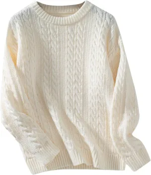 Women Cable Knitted Sweaters Oversized Mock Neck Sweaters Comfy Solid Soft Long Sleeve Pullover Chunky Knit Sweaters