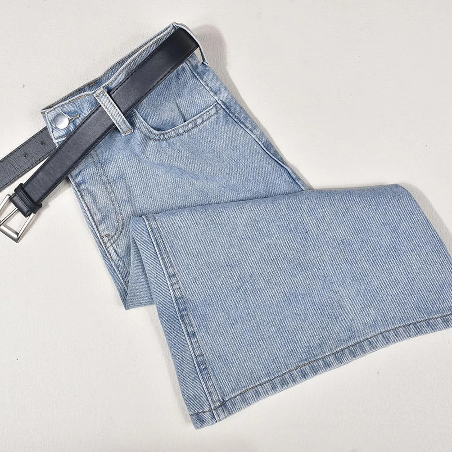Women High Waisted Boyfriend Jeans Camo Patchwork Denim Joggers Straight Leg Cargo Pants with Pockets