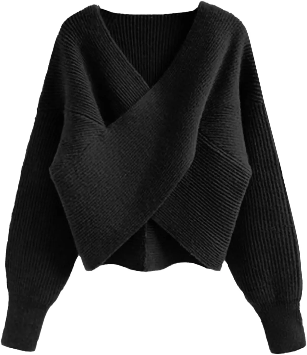 Women Sweater Cable Knit Solid Color V Neck Long Sleeve Soft Casual Lightweight Pullover Tops