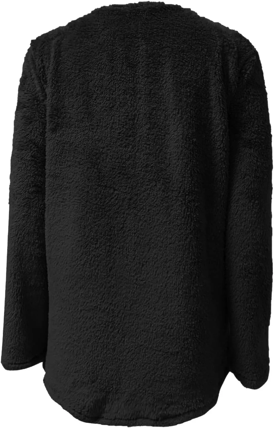 Womens 2024 Fashion Winter Fleece Warm Sweater V Neck Solid Color Long Sleeve Pullover With Pocket Casual Loose Tops