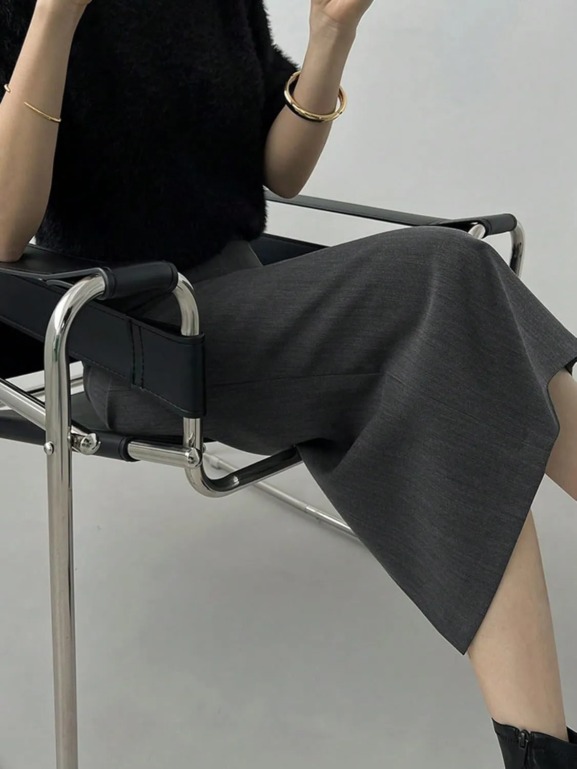 Women's 2025 Casual Maxi Long Skirts A-Line Slit Skirt