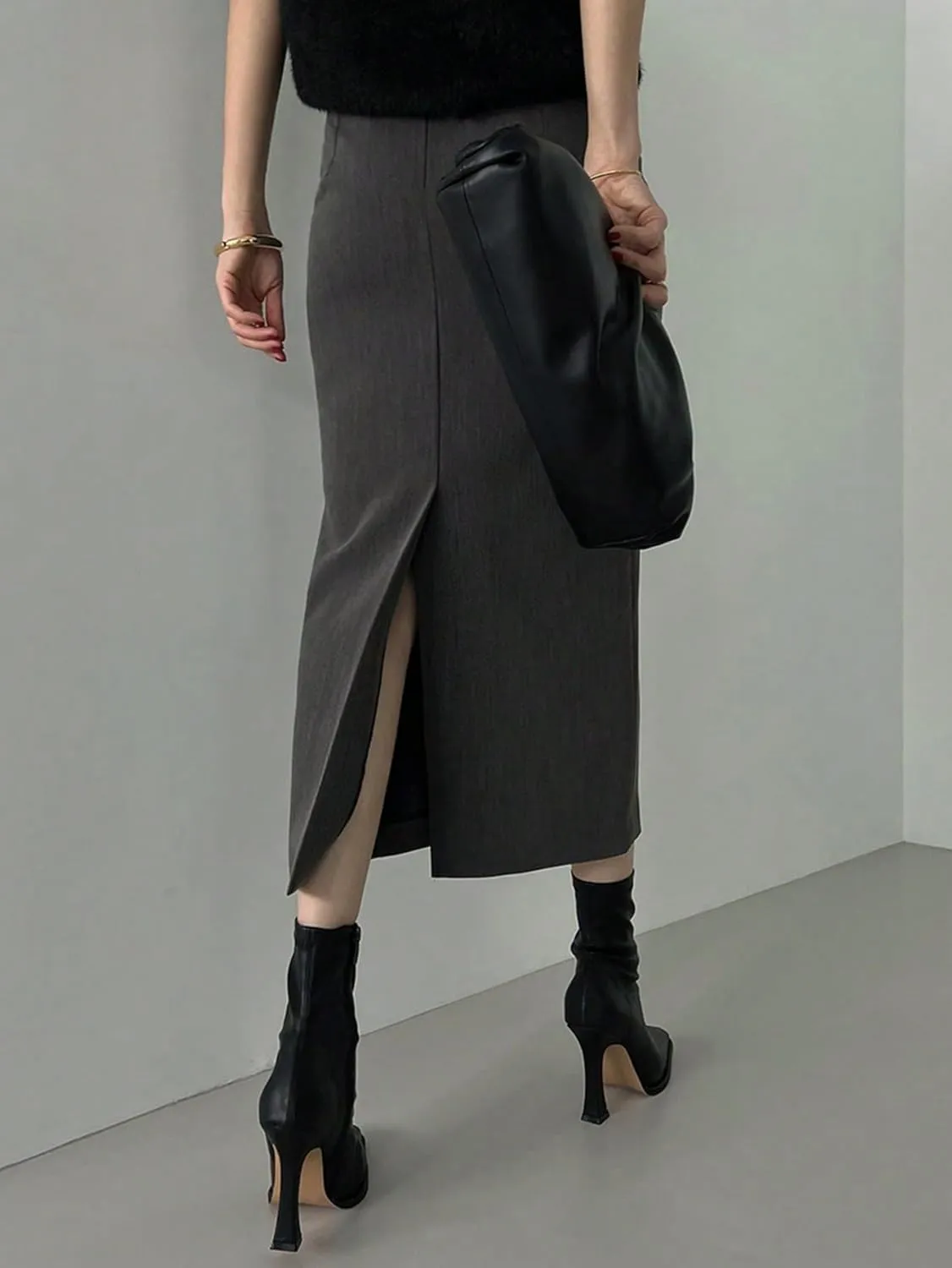 Women's 2025 Casual Maxi Long Skirts A-Line Slit Skirt
