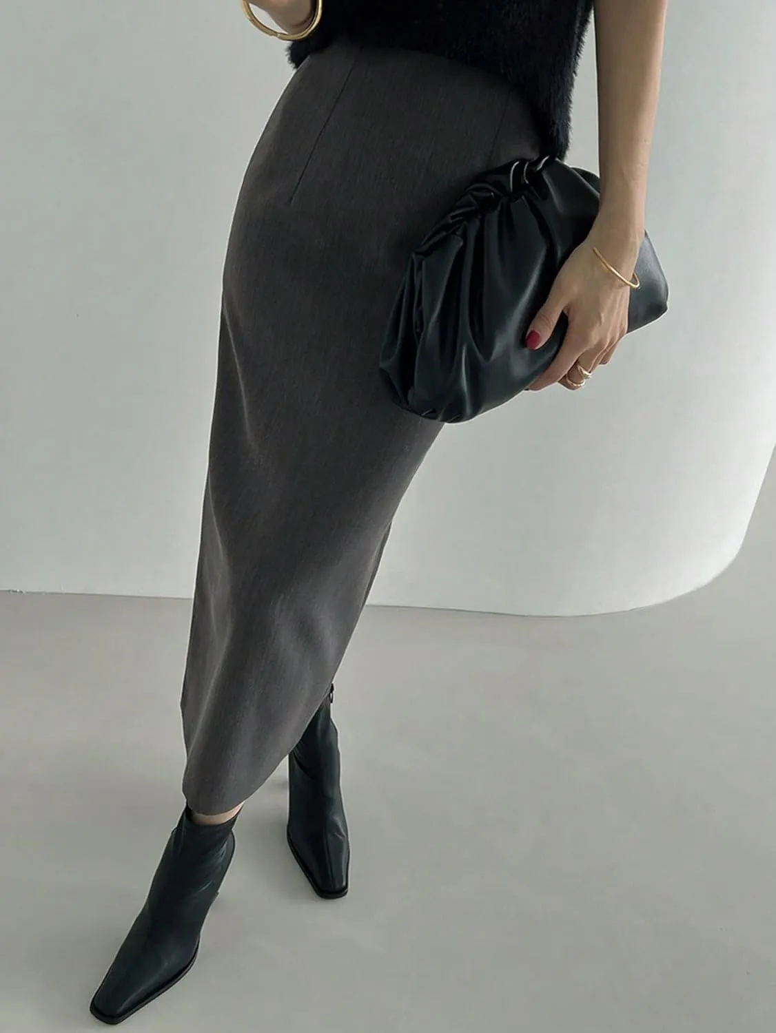Women's 2025 Casual Maxi Long Skirts A-Line Slit Skirt