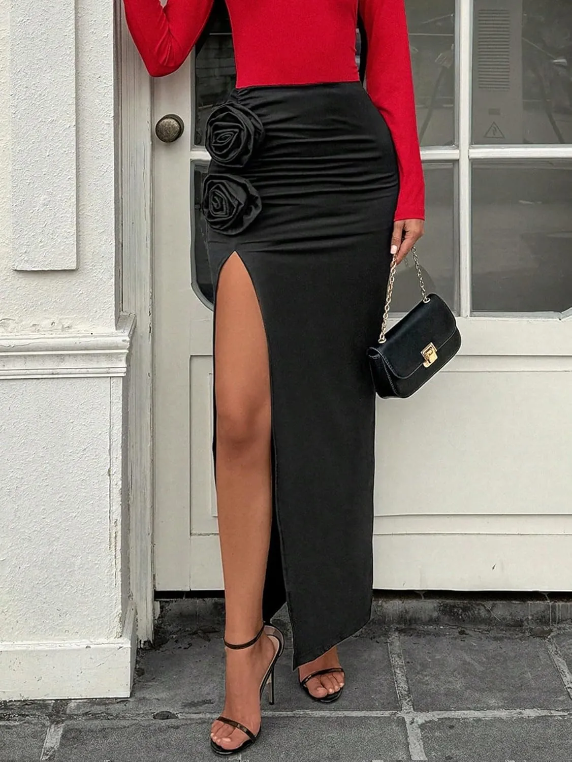Women's 2025 Casual Maxi Long Skirts Elegant Sexy Long Slit Skirt