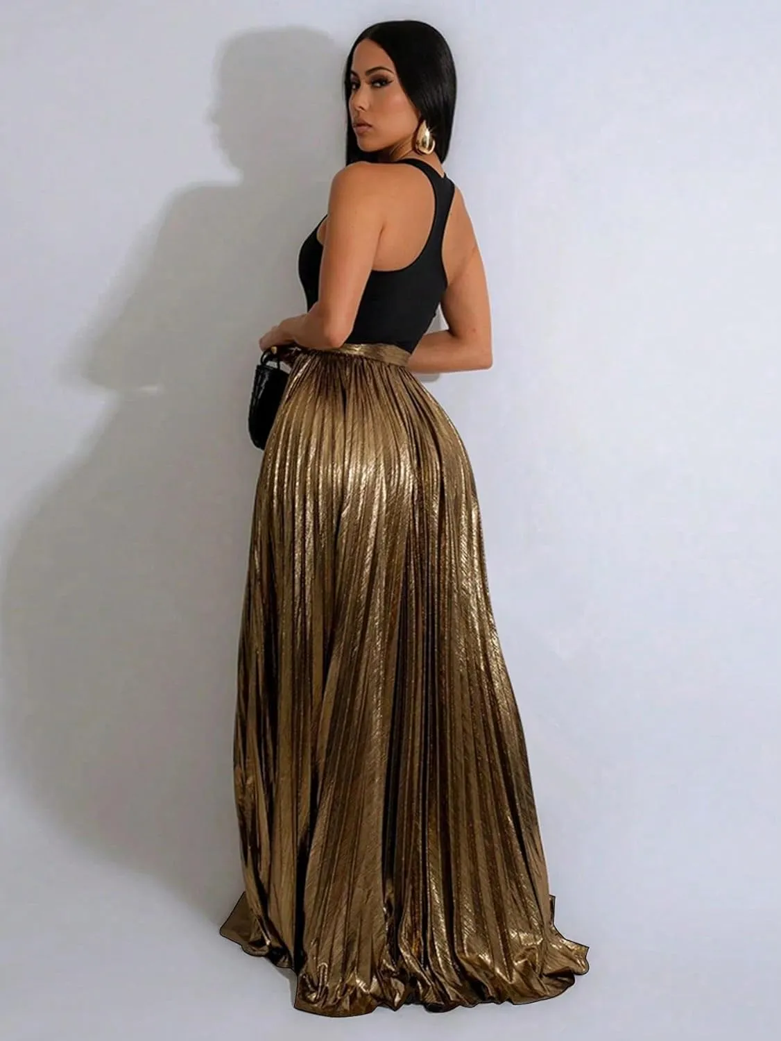 Women's 2025 Casual Maxi Long Skirts High Slit Skirt
