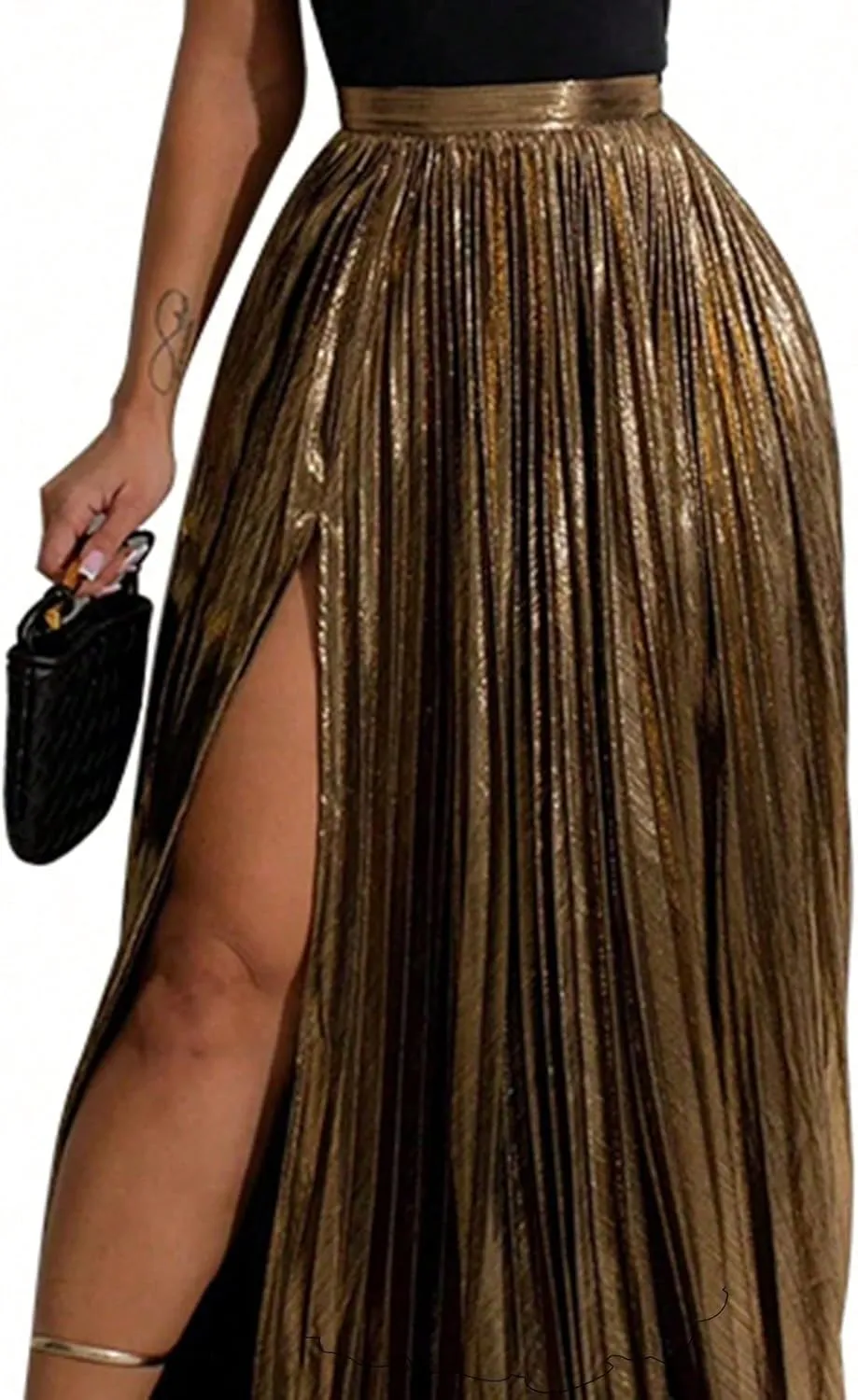 Women's 2025 Casual Maxi Long Skirts High Slit Skirt