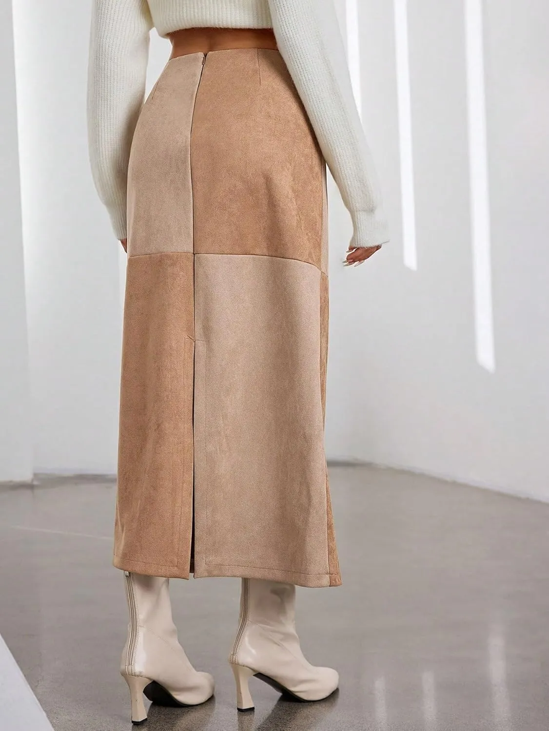 Women's 2025 Casual Maxi Long Skirts High Waist Slit Skirt