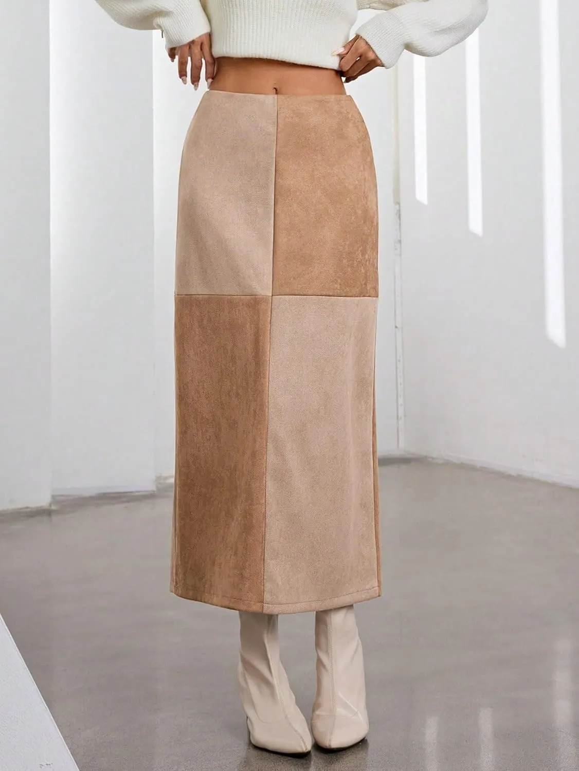 Women's 2025 Casual Maxi Long Skirts High Waist Slit Skirt