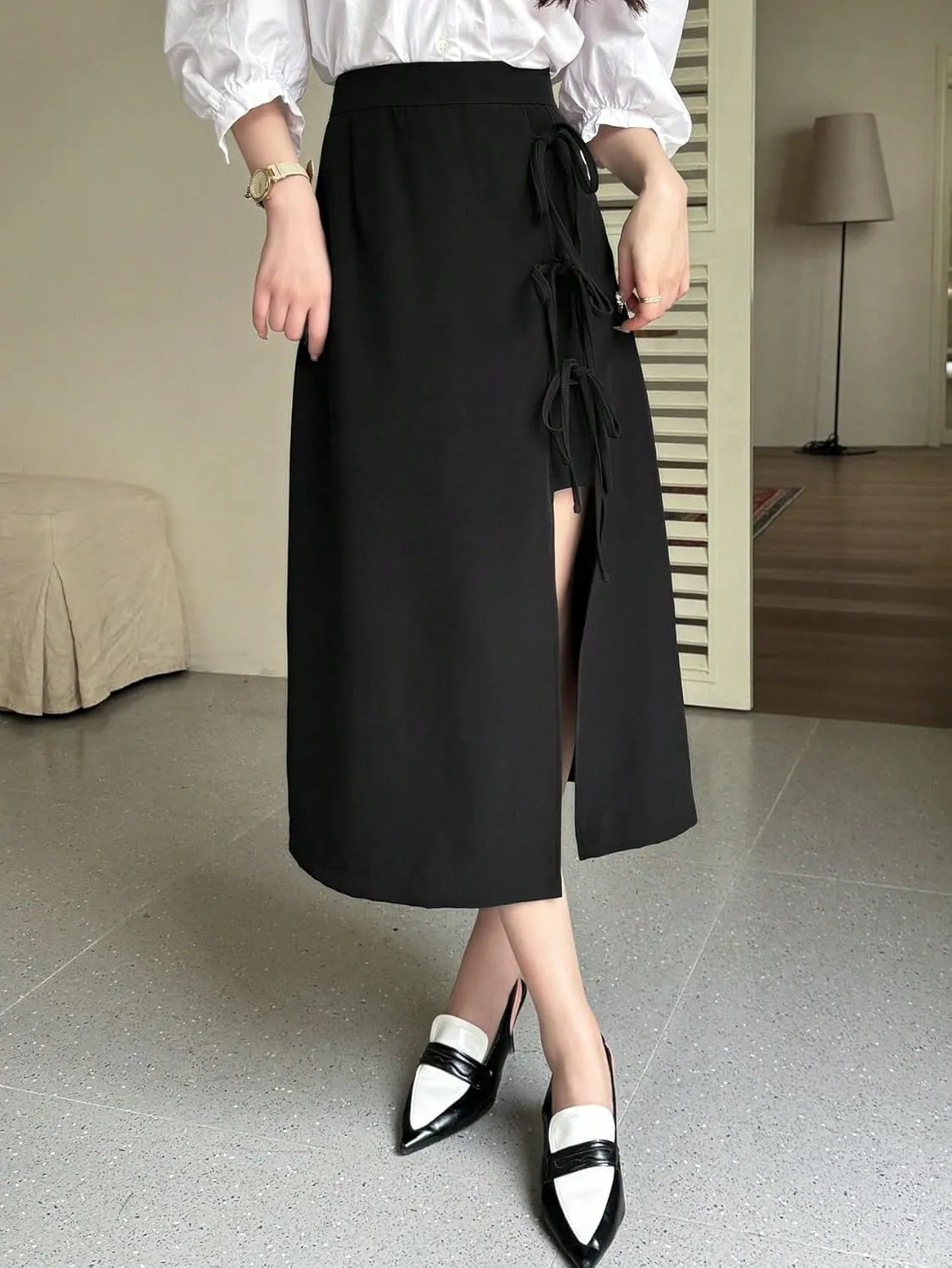 Women's 2025 Casual Maxi Long Skirts Slit Skirt
