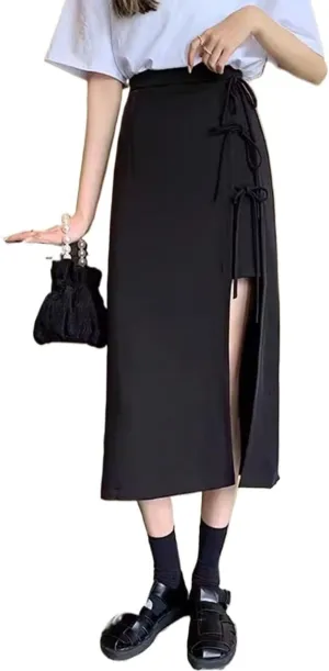 Women's 2025 Casual Maxi Long Skirts Slit Skirt