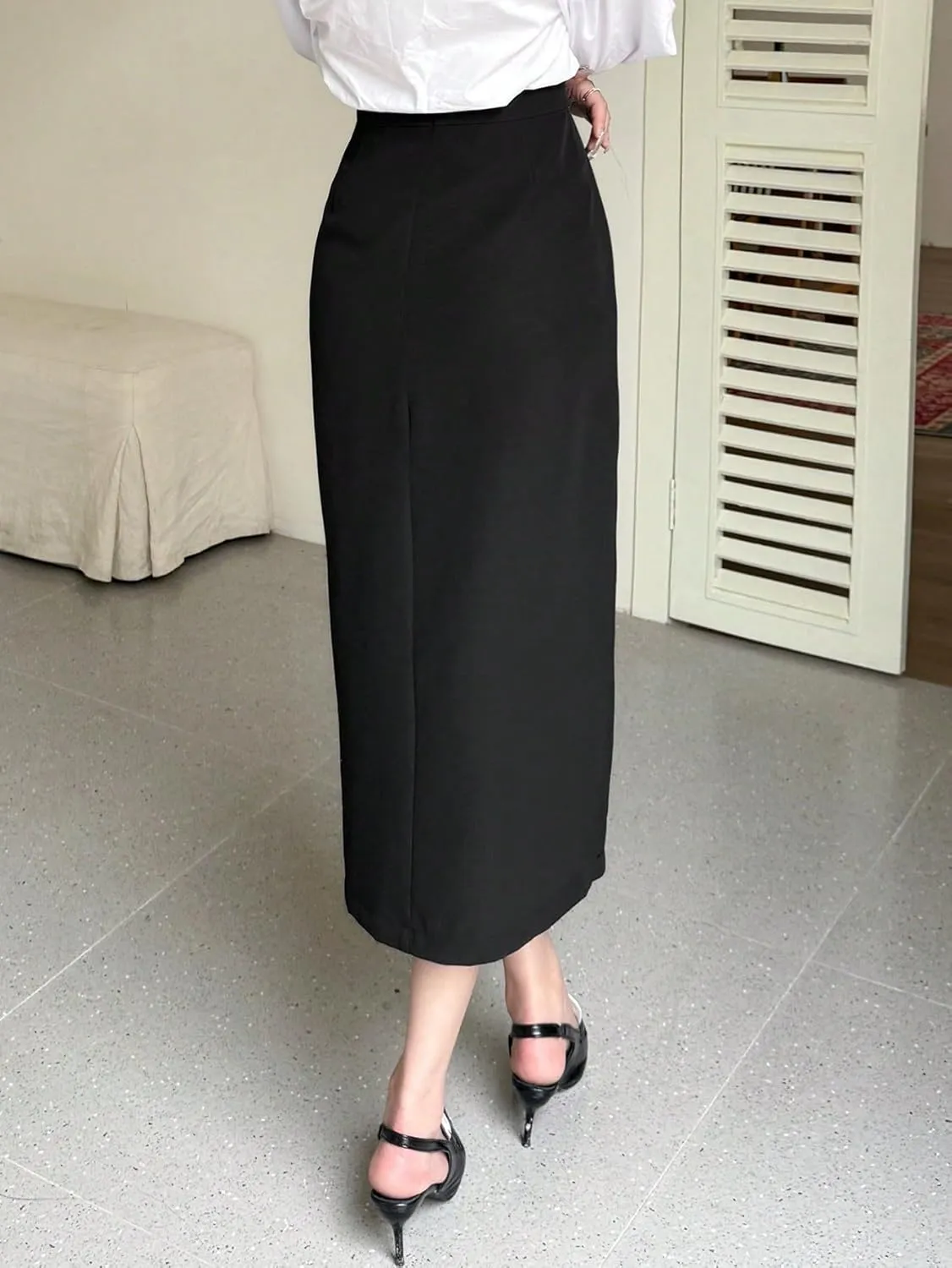 Women's 2025 Casual Maxi Long Skirts Slit Skirt