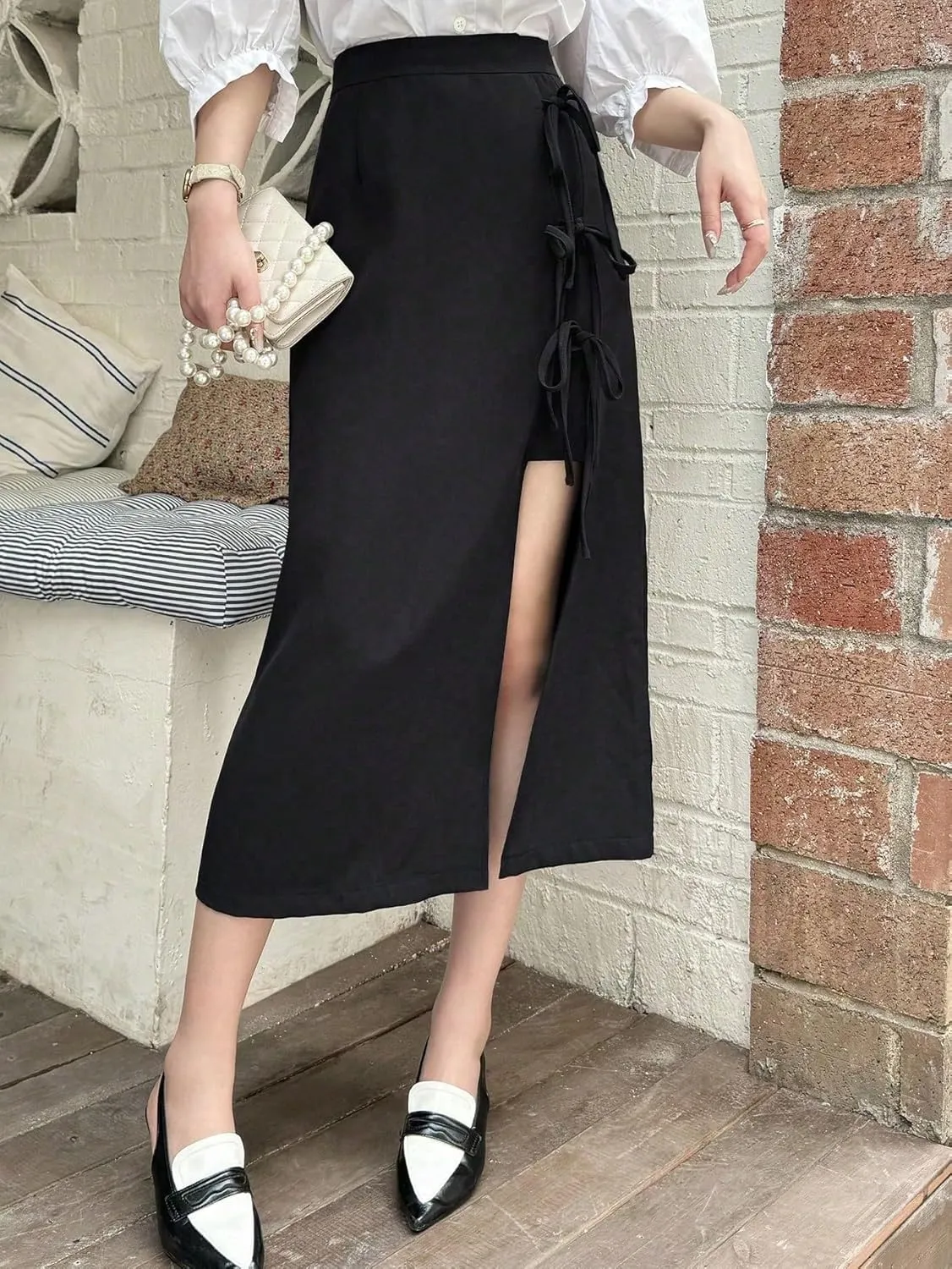 Women's 2025 Casual Maxi Long Skirts Slit Skirt