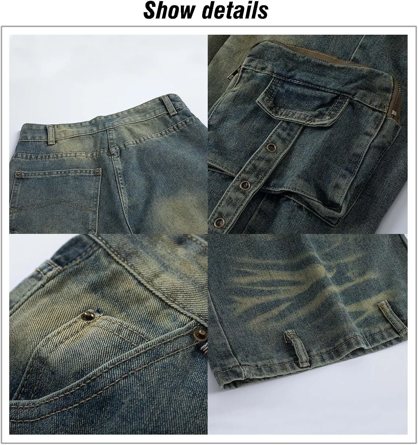 Womens Baggy Cargo Pants Y2k Clothing Multi Pocket Relaxed Fit Jeans Harajuku Vintage Washed High Waist Baggy Jeans