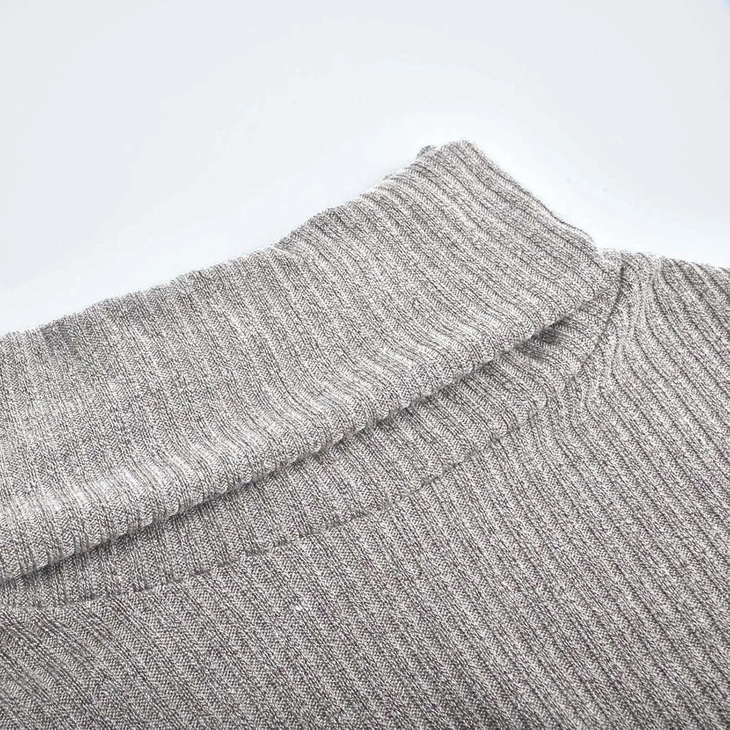 Womens Chunky Knit Sweater Turtleneck Long Sleeve Top Long Sleeve Casual Sweater Sweaters for Trendy Fall Fashion