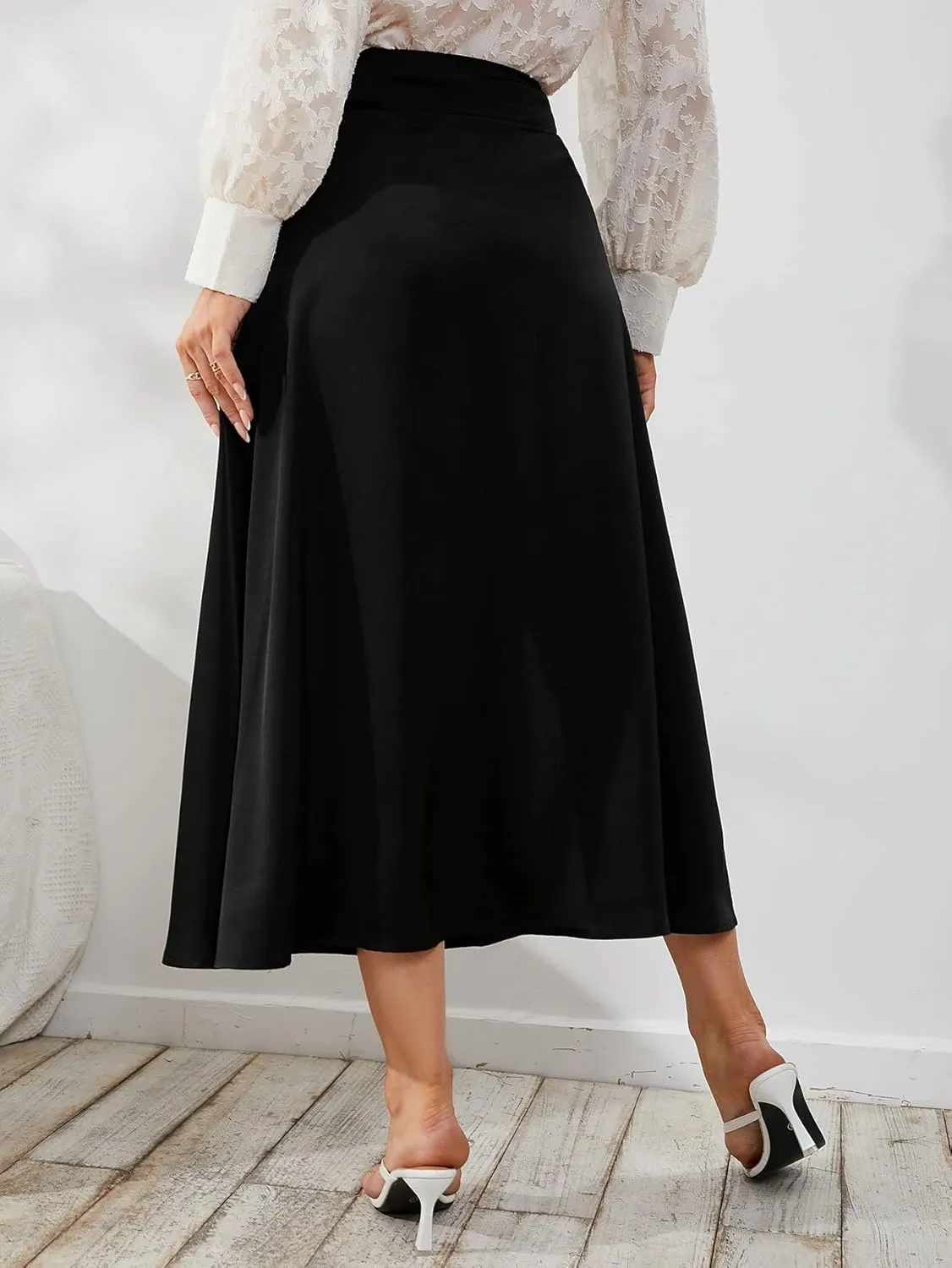 Women's Fashion Trendy Skirt Button Slit Skirt Maxi Women Elegant