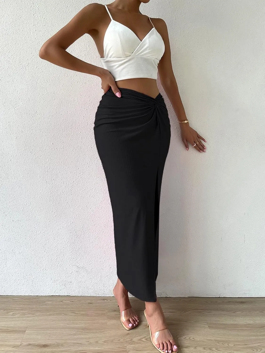 Women's Fashion Trendy Skirt Front Slit Skirt Maxi Women Elegant