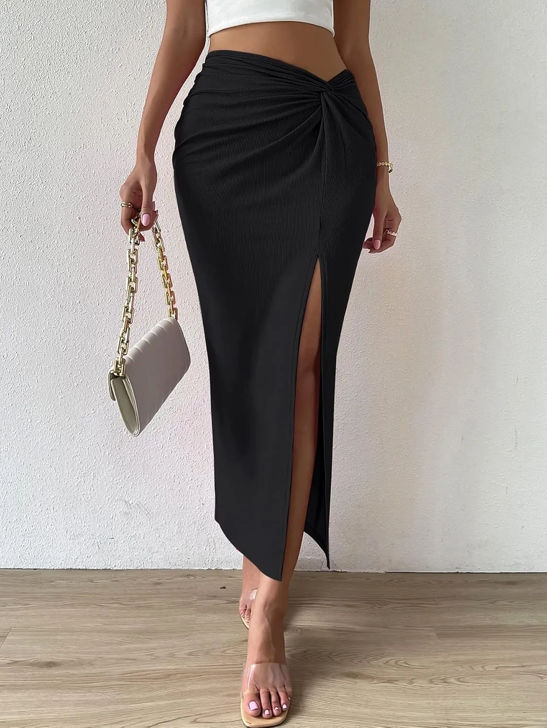 Women's Fashion Trendy Skirt Front Slit Skirt Maxi Women Elegant