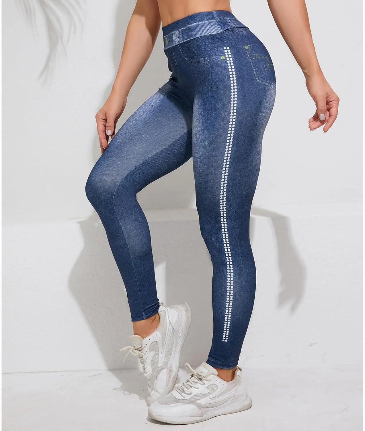 Women's Faux Denim Pull On Jeggings Stretch Casual Jeans Look Dressy Sexy Butt-Lifting New Summer Bottoms Pants