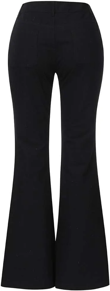 Women's Flare Jeans High Waisted Wide Leg Bell Bottom Denim Pants Butt Lift Retro Bootcut Stretch Trouser with Pockets