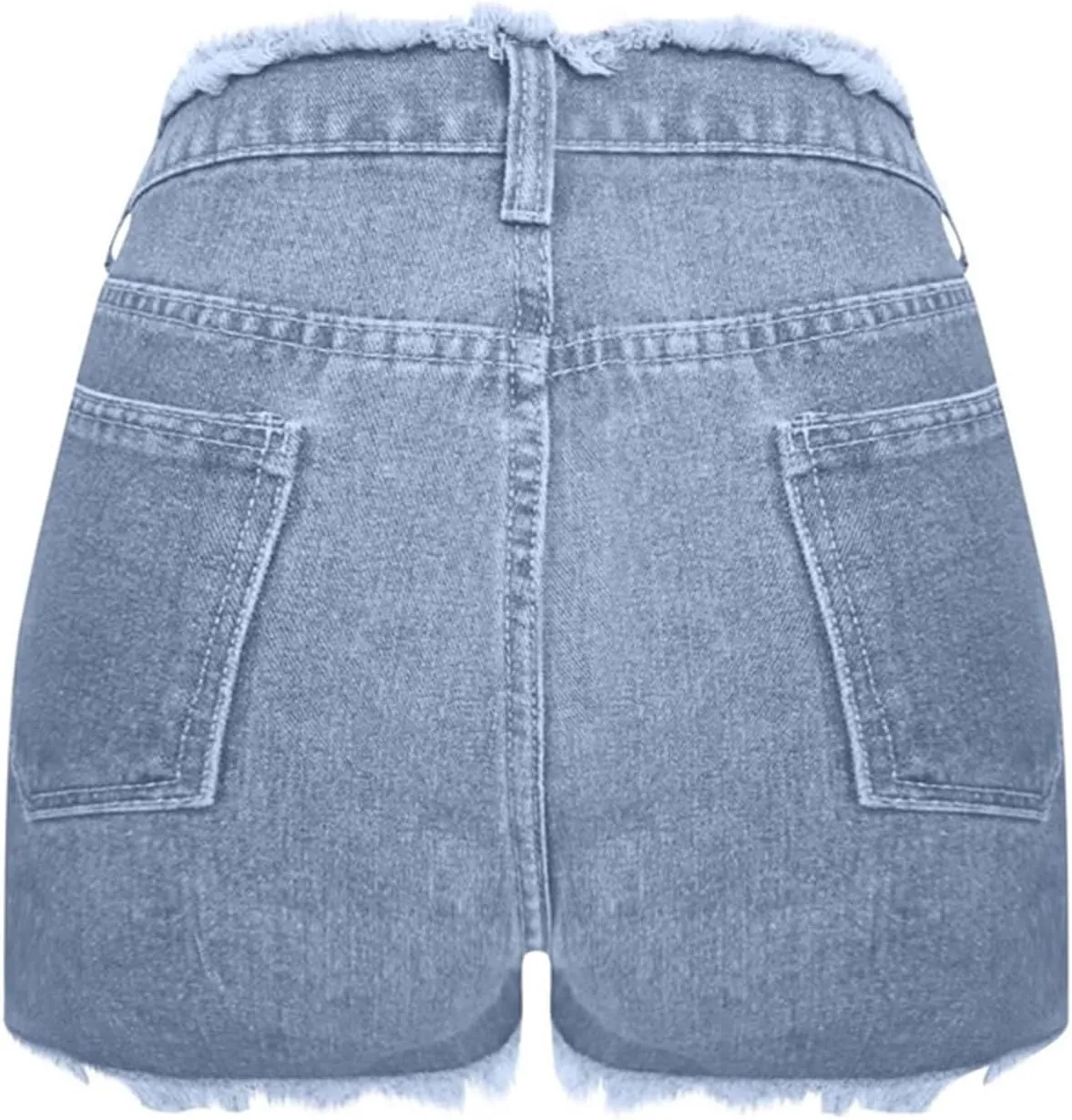 Women's Frayed Raw Denim Shorts Short Jeans Pockets High Waisted Distressed Jean Casual Summer Y2K Streetwear Vintage