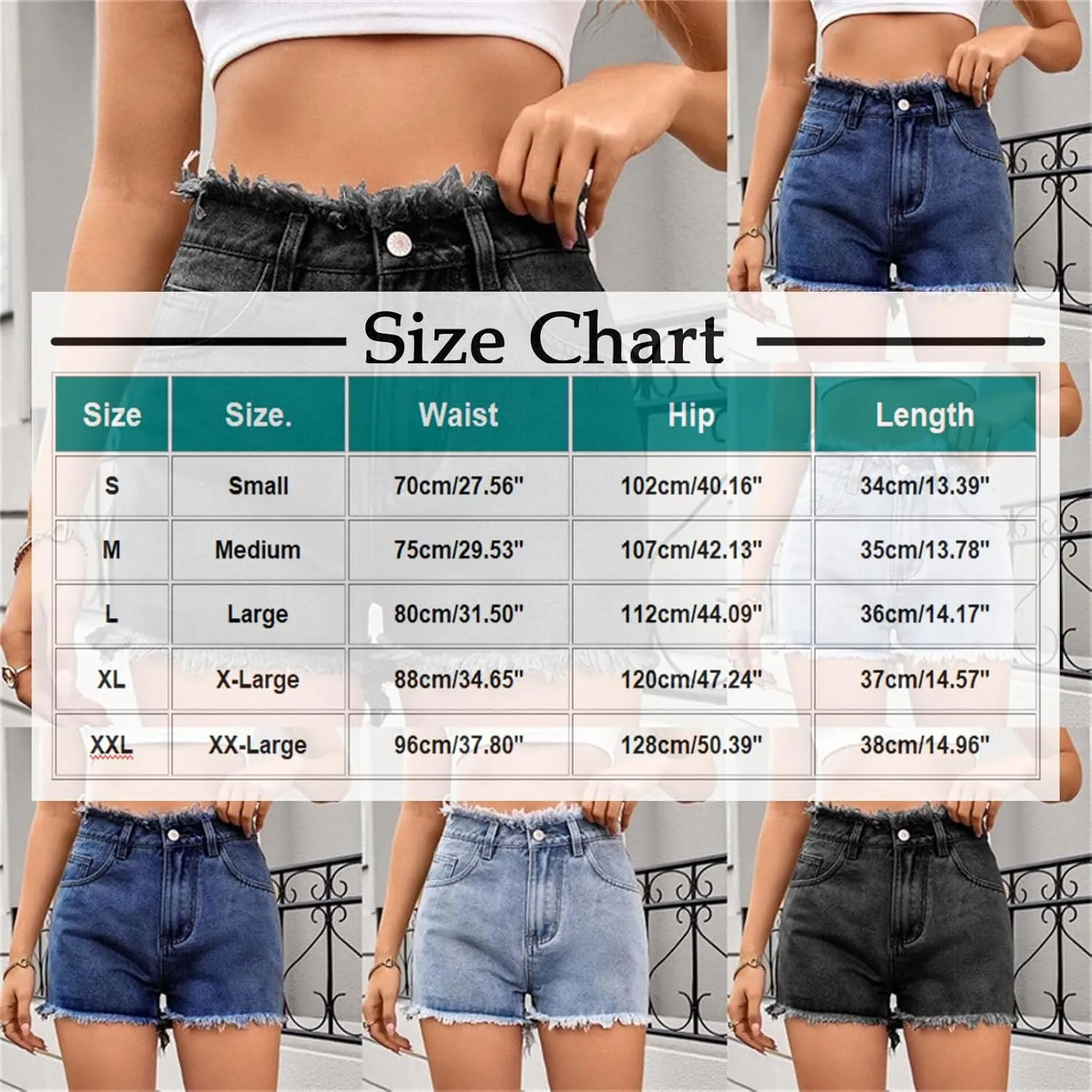 Women's Frayed Raw Denim Shorts Short Jeans Pockets High Waisted Distressed Jean Casual Summer Y2K Streetwear Vintage