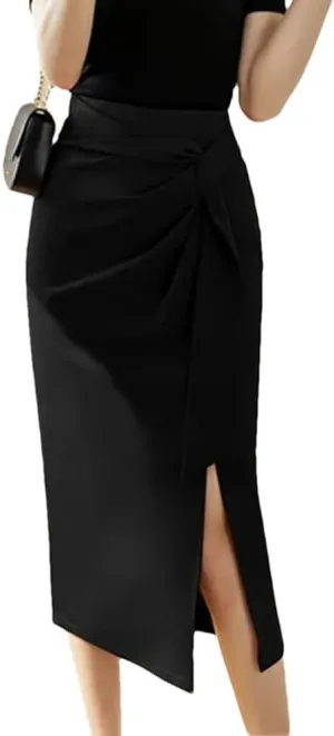 Women's High Waist Hip Skirt Summer Irregular Casual Holiday Party Slit Skirt Streetwear