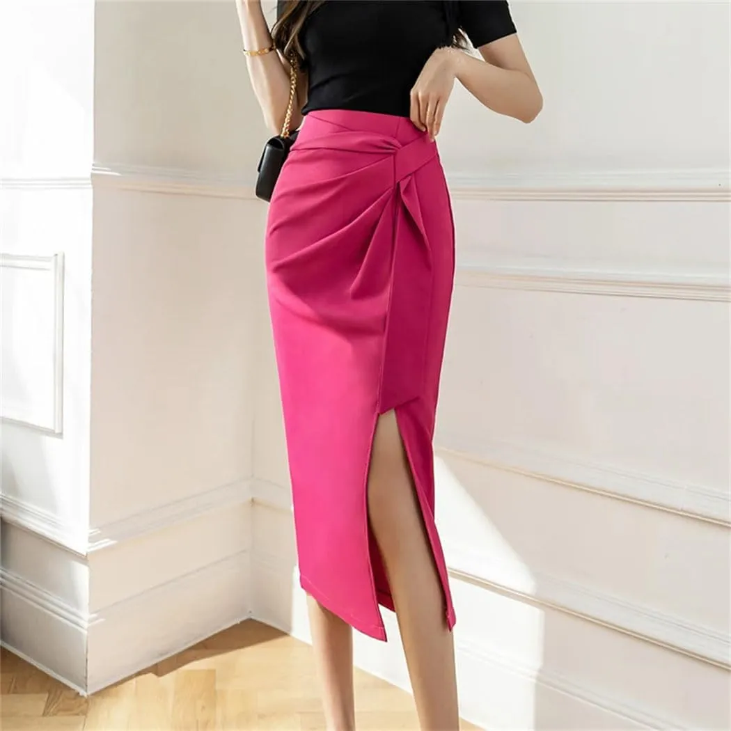 Women's High Waist Hip Skirt Summer Irregular Casual Holiday Party Slit Skirt Streetwear