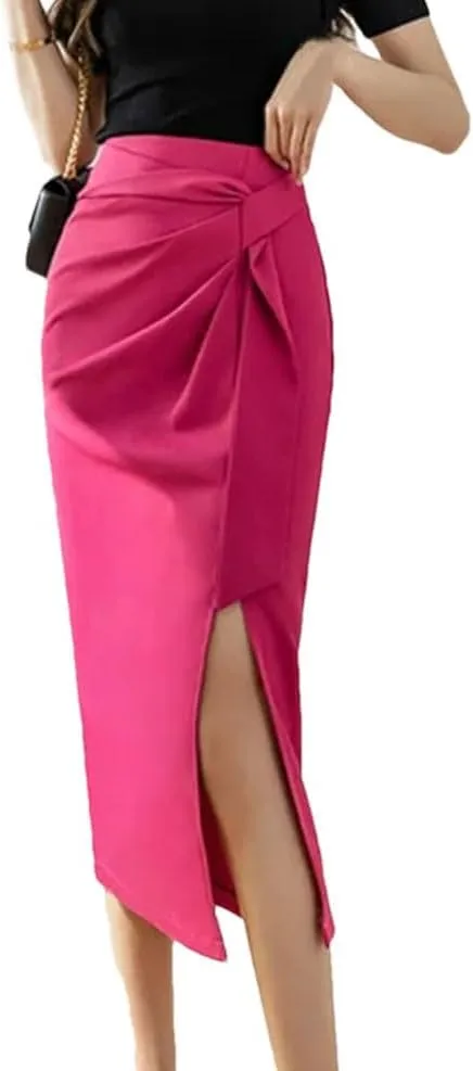 Women's High Waist Hip Skirt Summer Irregular Casual Holiday Party Slit Skirt Streetwear