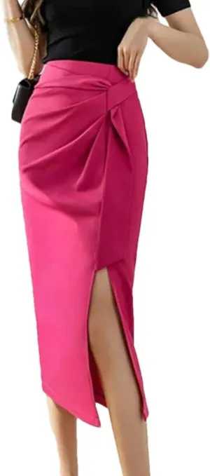 Women's High Waist Hip Skirt Summer Irregular Casual Holiday Party Slit Skirt Streetwear