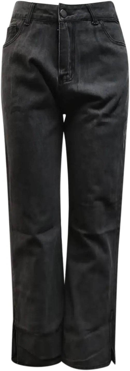 Womens High Waisted Jeans Flare Bottom Retro Stretch Boyfriend Bootcut Casual Denim Pants