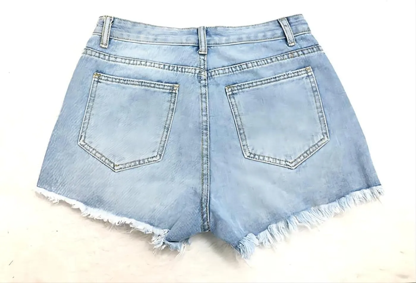 Women's High Waisted Ripped Denim Shorts Women Frayed Raw Hem Jean Shorts Black Sexy Denim Hot Pants