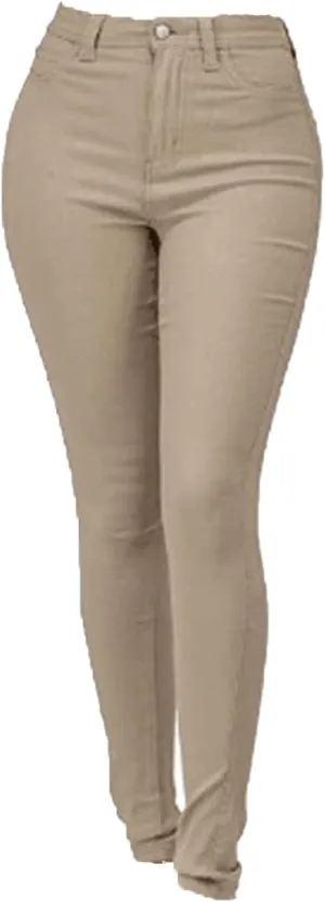 Women's Jean Look Stretchy Jeggings Solid Color High Waist Legging Plus Size Slim Fit Skinny Jeans Pencil Pants Pocket