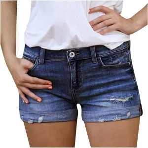 Womens Jean Shorts Distressed Ripped Denim Shorts High Waisted Casual Summer Shorts Fashion Cut Off 2023