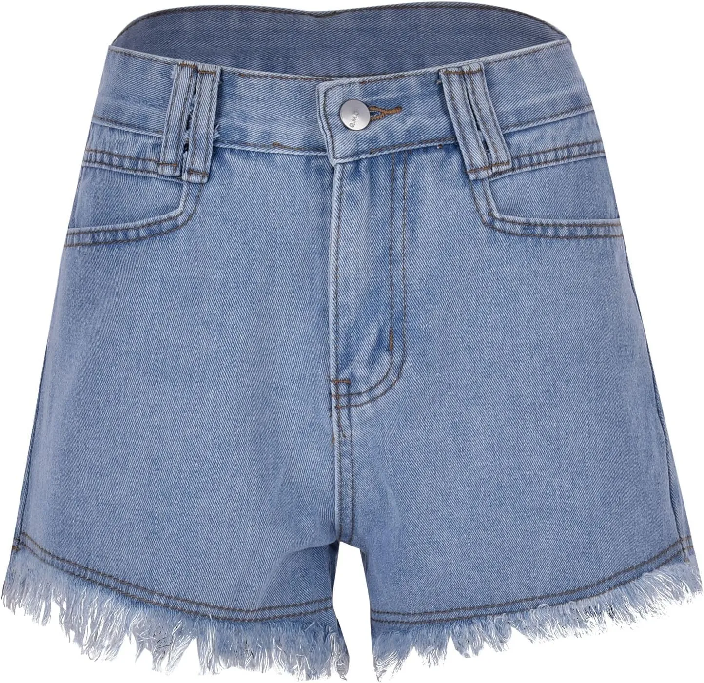 Womens Jean Shorts Fringe High Waisted Stretchy Bermuda Shorts Casual Summer Denim Shorts Trendy Loose Fit
