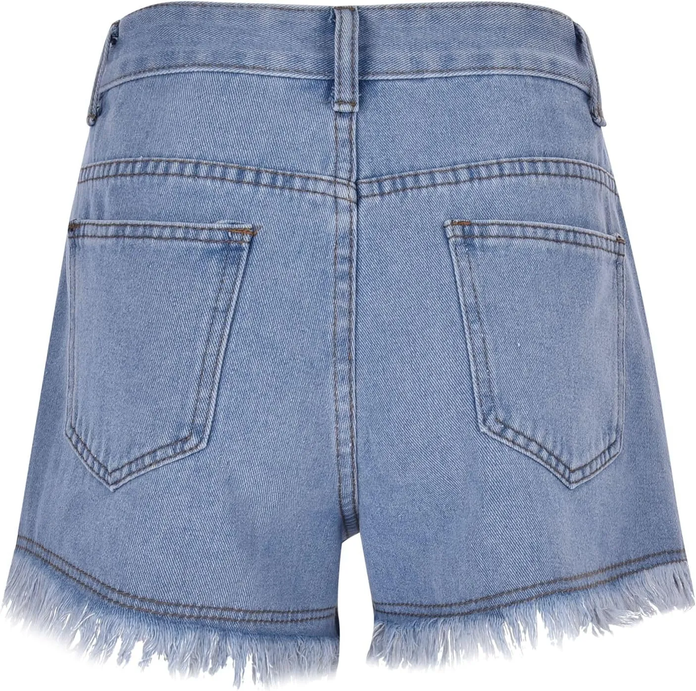 Womens Jean Shorts Fringe High Waisted Stretchy Bermuda Shorts Casual Summer Denim Shorts Trendy Loose Fit