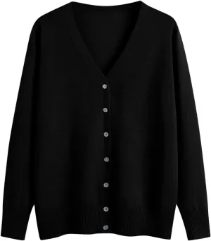 Womens Knit Cardigan Open Front Button Down Sweaters Solid V Neck Sweater 2025 Soft Warm Cardigan Cable Knit Cardigan