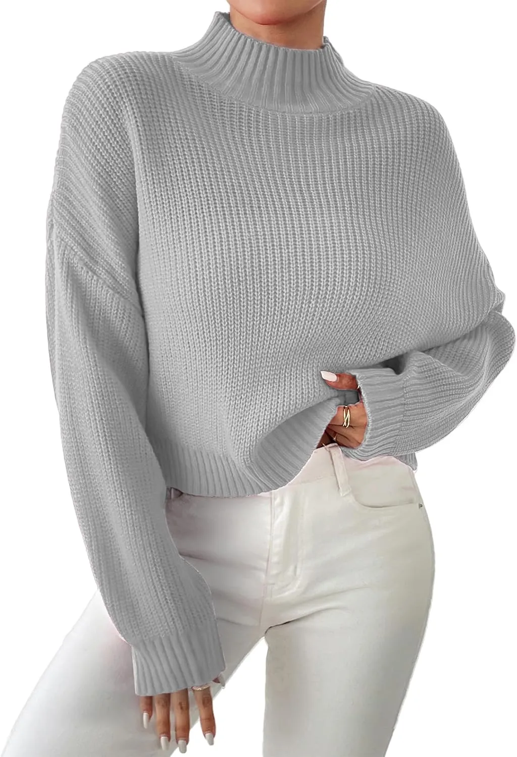 Womens Lightweight Cute Turtleneck Ultra Cropped Sweaters Spring 2025 Ribbed Knit Crop Thin Pullover Sweater