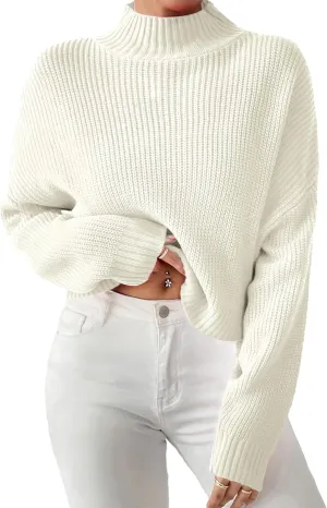 Womens Lightweight Cute Turtleneck Ultra Cropped Sweaters Spring 2025 Ribbed Knit Crop Thin Pullover Sweater